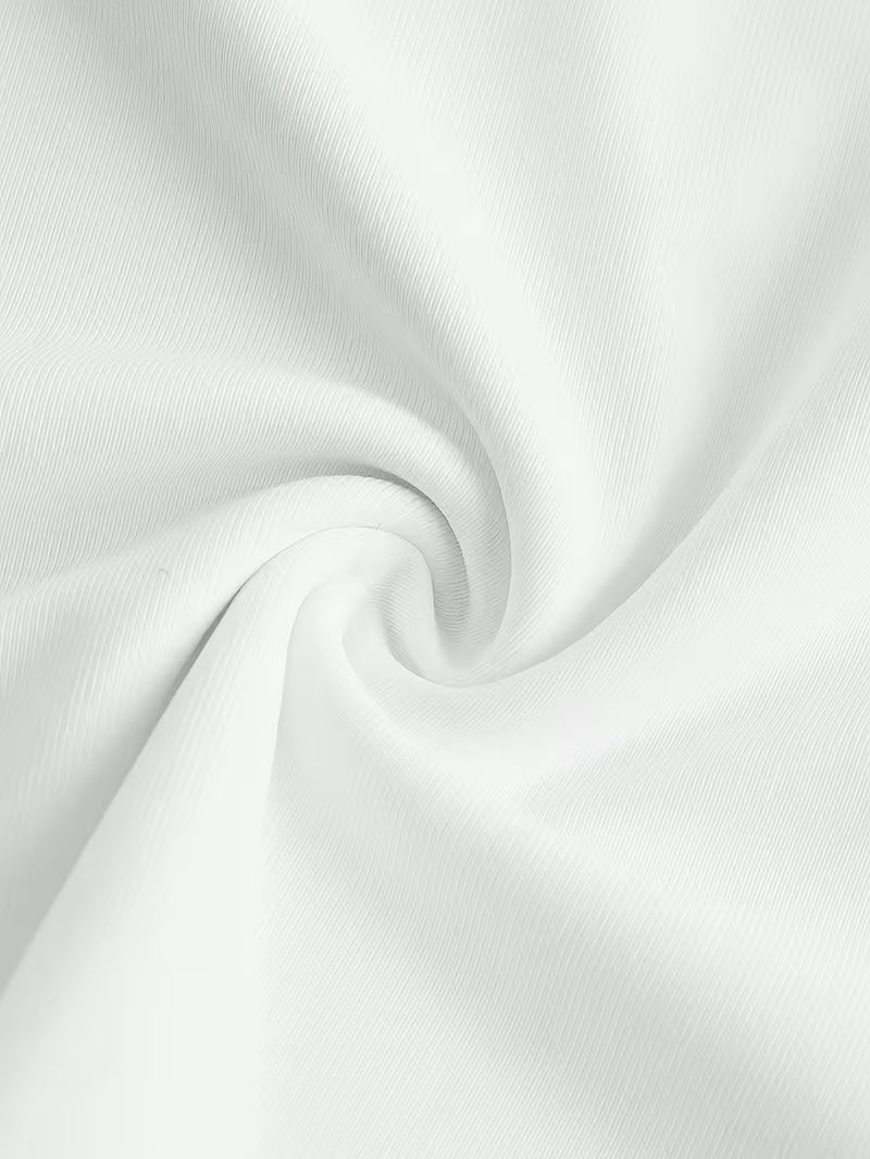 Classic Strapless Tube Top in White - Close Up Fabric View