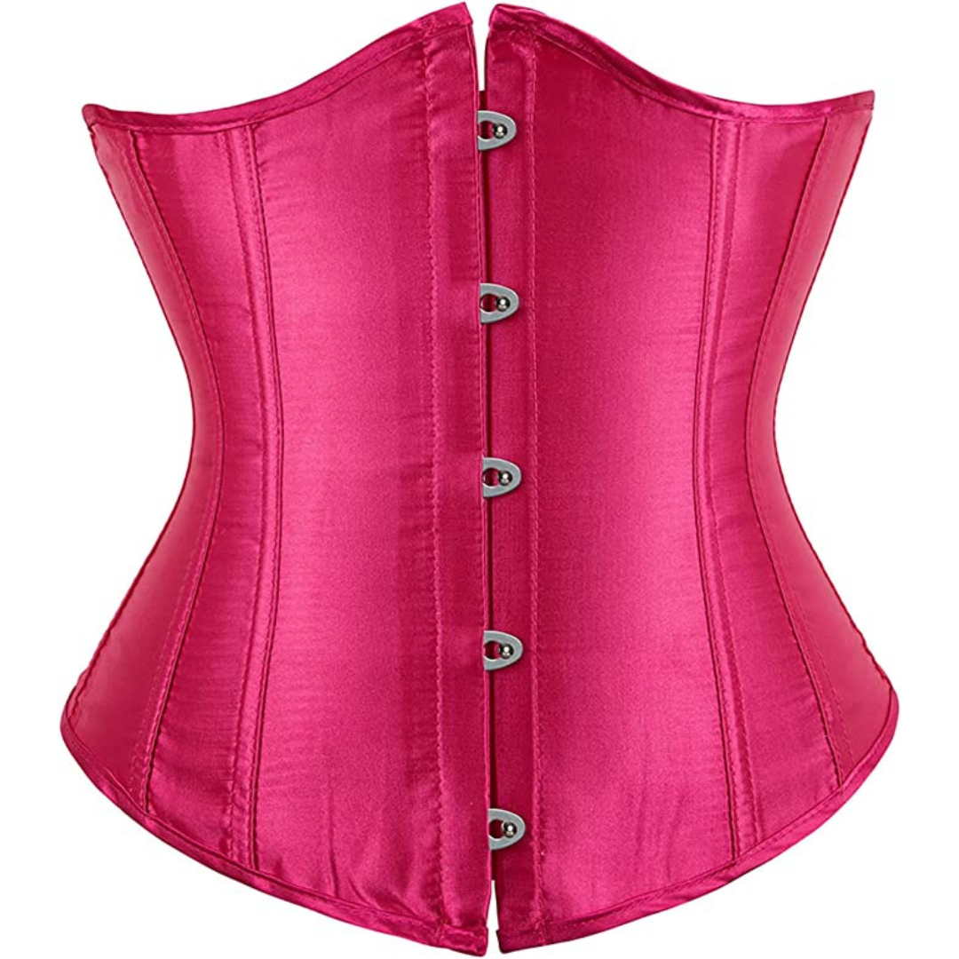 Satin Under Bust Corset Bustier Waist Training Cincher