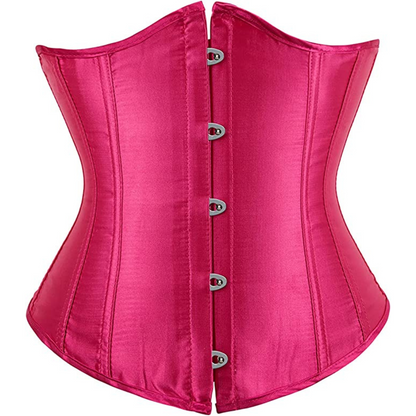 Satin Under Bust Corset Bustier Waist Training Cincher