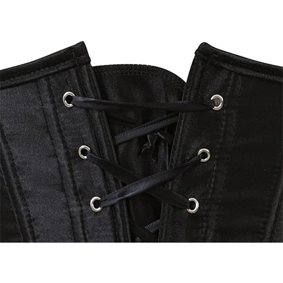 Satin Under Bust Corset Bustier Waist Training Cincher