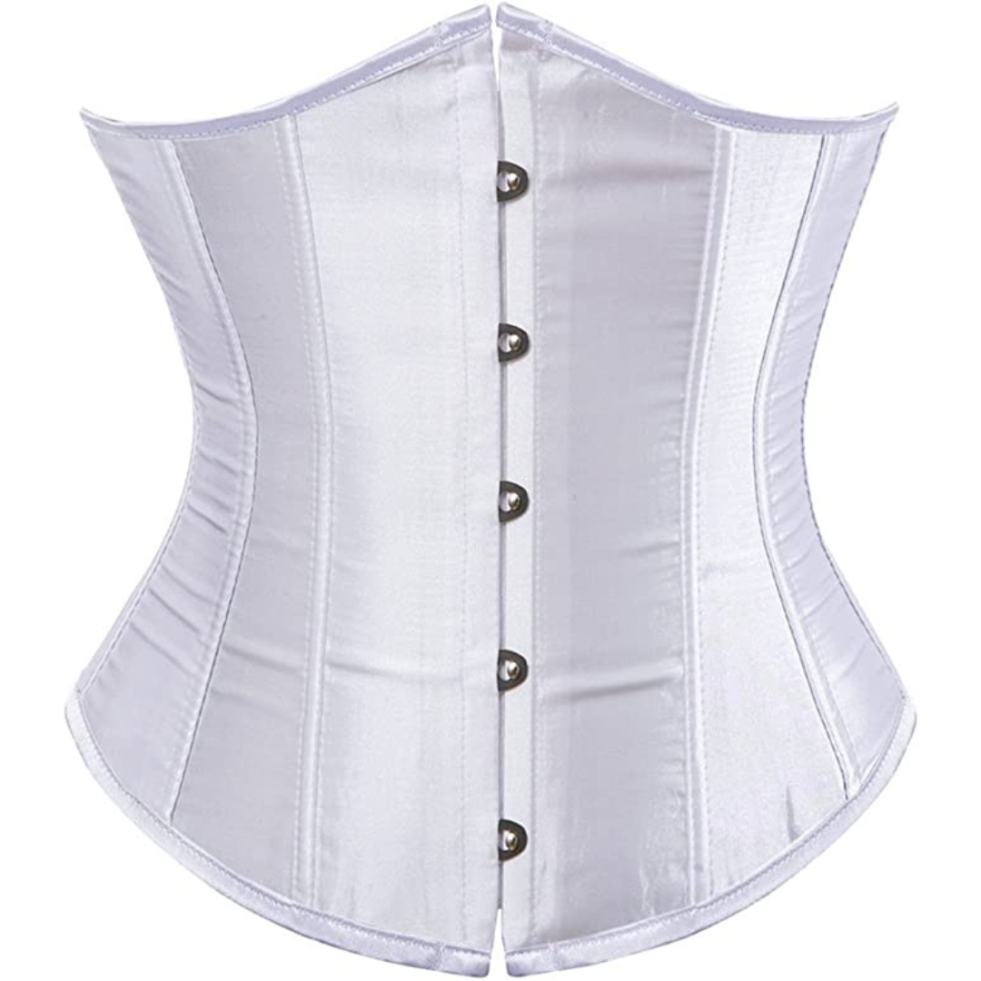 Satin Under Bust Corset Bustier Waist Training Cincher
