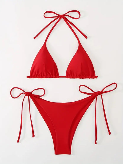 Two-Piece Triangle String Cheeky Bikini