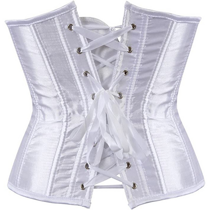 Satin Under Bust Corset Bustier Waist Training Cincher