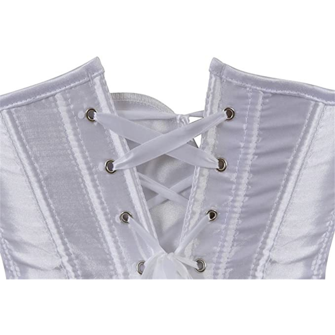 Satin Under Bust Corset Bustier Waist Training Cincher