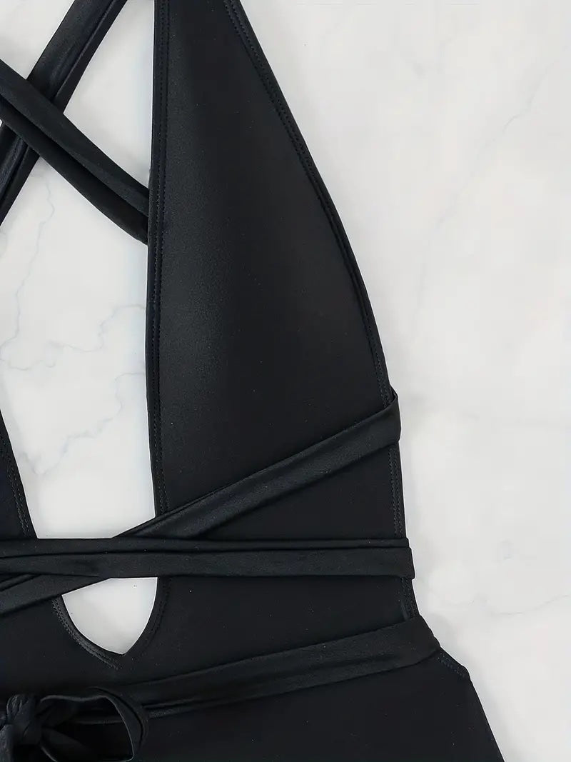 Versatile Black Cheeky One-Piece Swimsuit