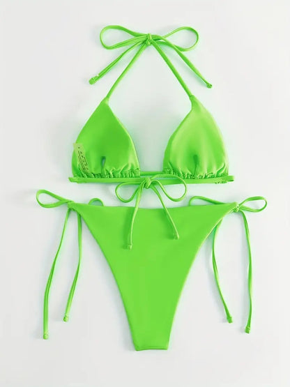 Two-Piece Triangle String Cheeky Bikini