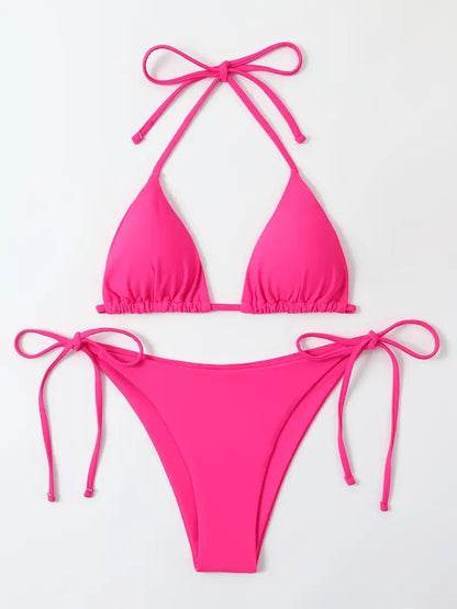 Two-Piece Triangle String Cheeky Bikini