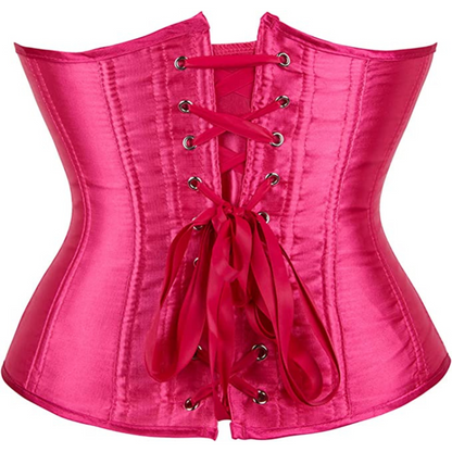 Satin Under Bust Corset Bustier Waist Training Cincher