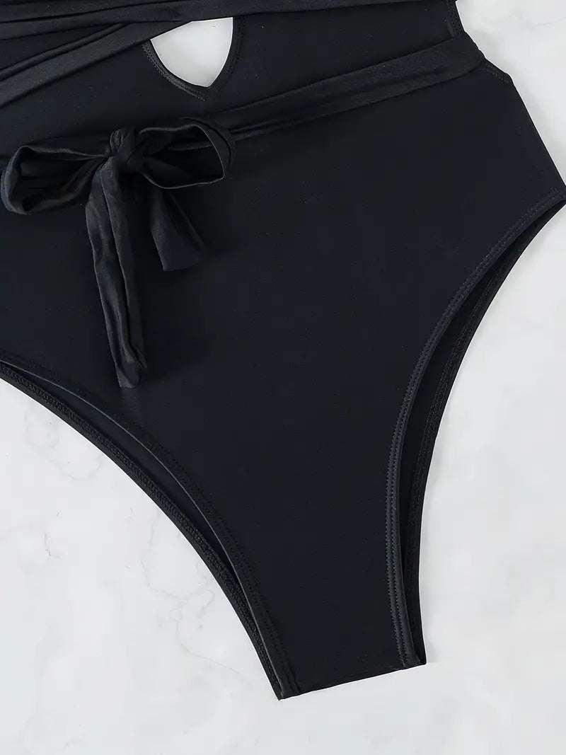 Versatile Black Cheeky One-Piece Swimsuit