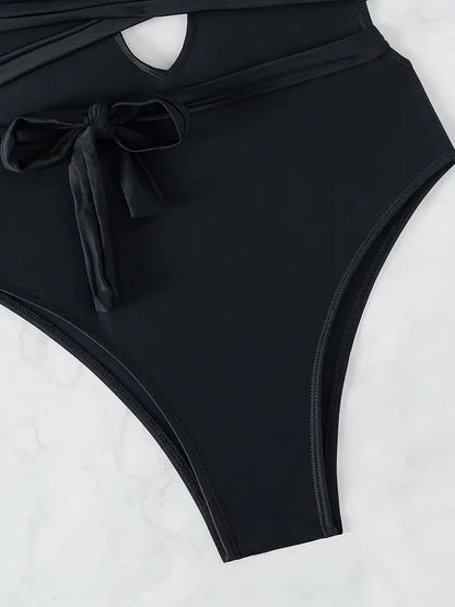 Versatile Black Cheeky One-Piece Swimsuit