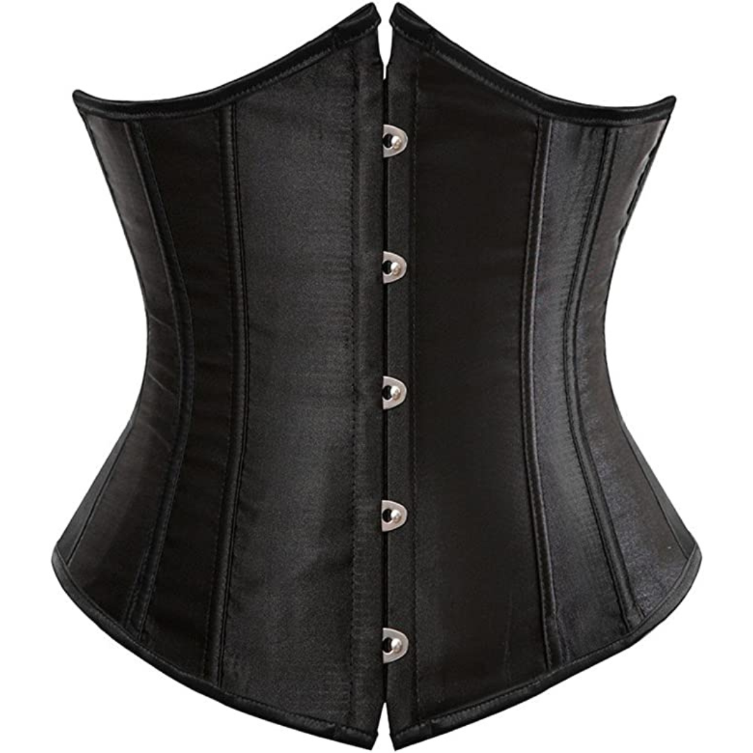 Satin Under Bust Corset Bustier Waist Training Cincher
