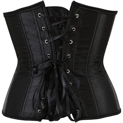Satin Under Bust Corset Bustier Waist Training Cincher