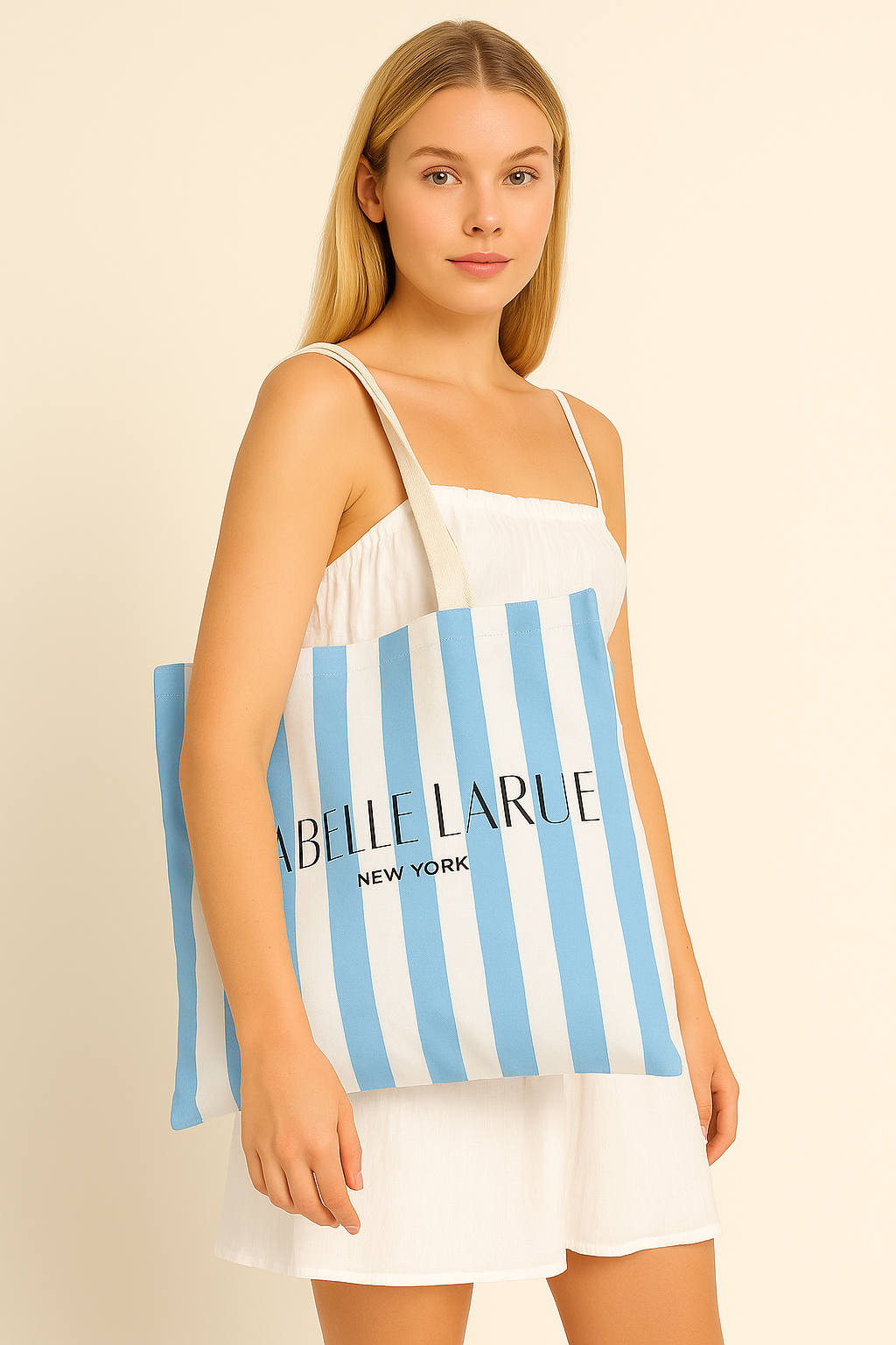 Isabelle LaRue Branded Cabana Stripe Tote