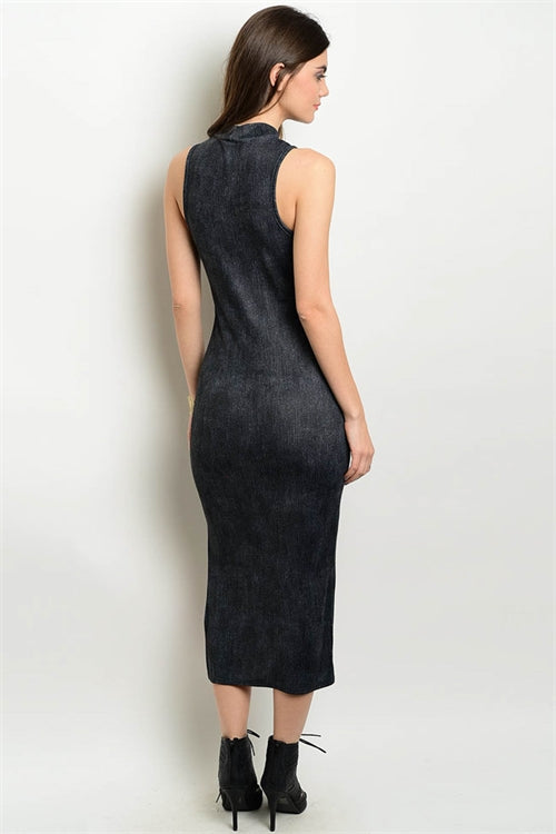 acid wash bodycon dress The Alessi Acid Wash Body Con Dress Gray / M
