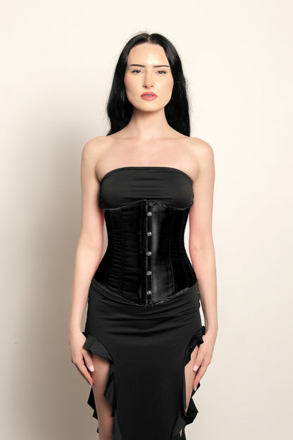 Satin Under Bust Corset Bustier Waist Training Cincher Medium / White Satin Under Bust Corset Bustier Waist Training Cincher Medium / White