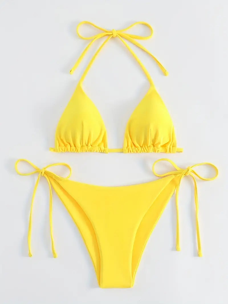 Two-Piece Triangle String Cheeky Bikini