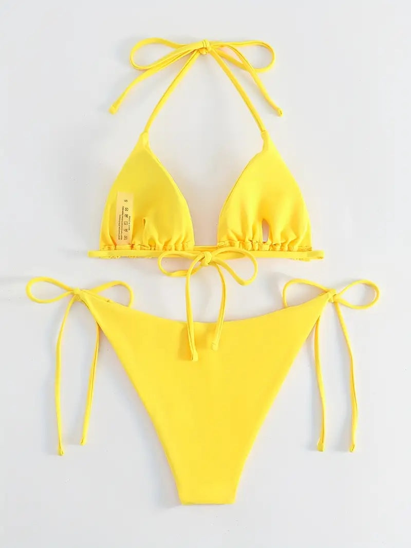 Two-Piece Triangle String Cheeky Bikini