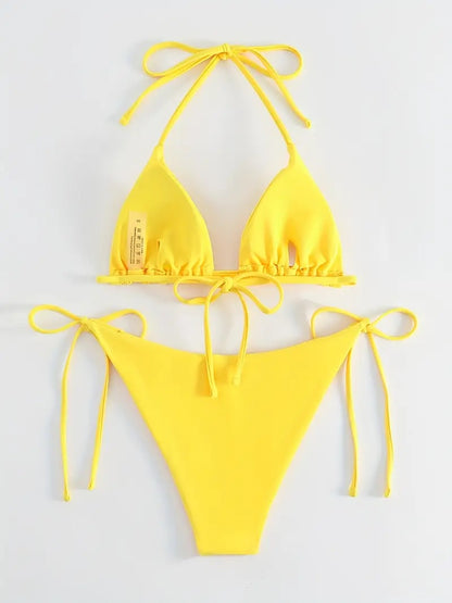 Two-Piece Triangle String Cheeky Bikini