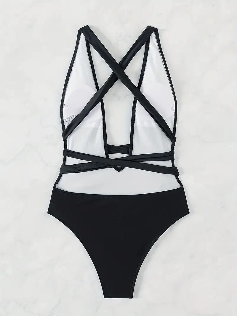 Versatile Black Cheeky One-Piece Swimsuit