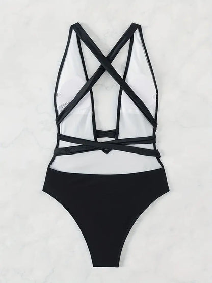 Versatile Black Cheeky One-Piece Swimsuit