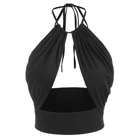 Cutout Halter Crop Top