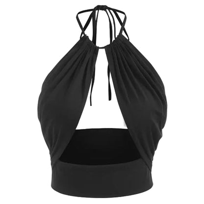Cutout Halter Crop Top