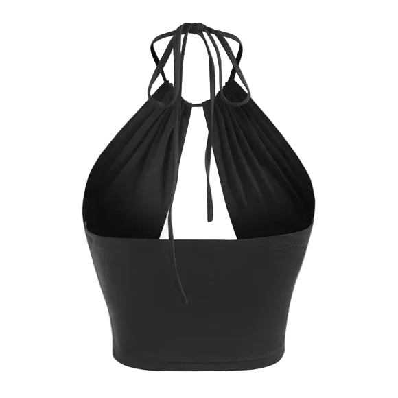 Cutout Halter Crop Top