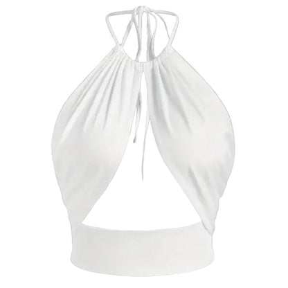 Cutout Halter Crop Top