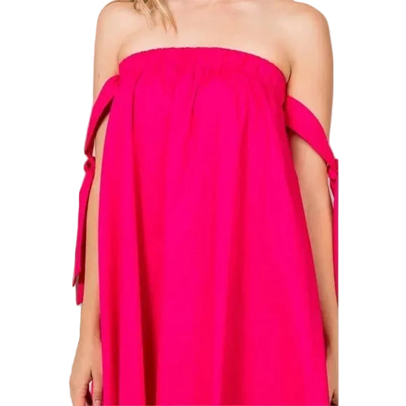 Fuchsia Pink Cotton Dress
