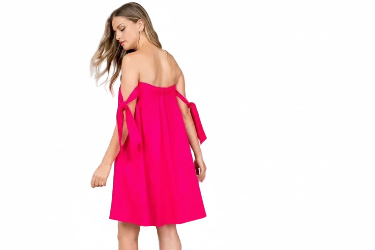 Fuchsia Pink Cotton Dress