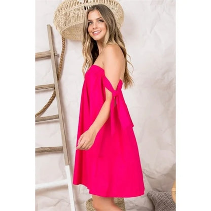 Fuchsia Pink Cotton Dress