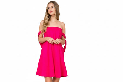 Fuchsia Pink Cotton Dress